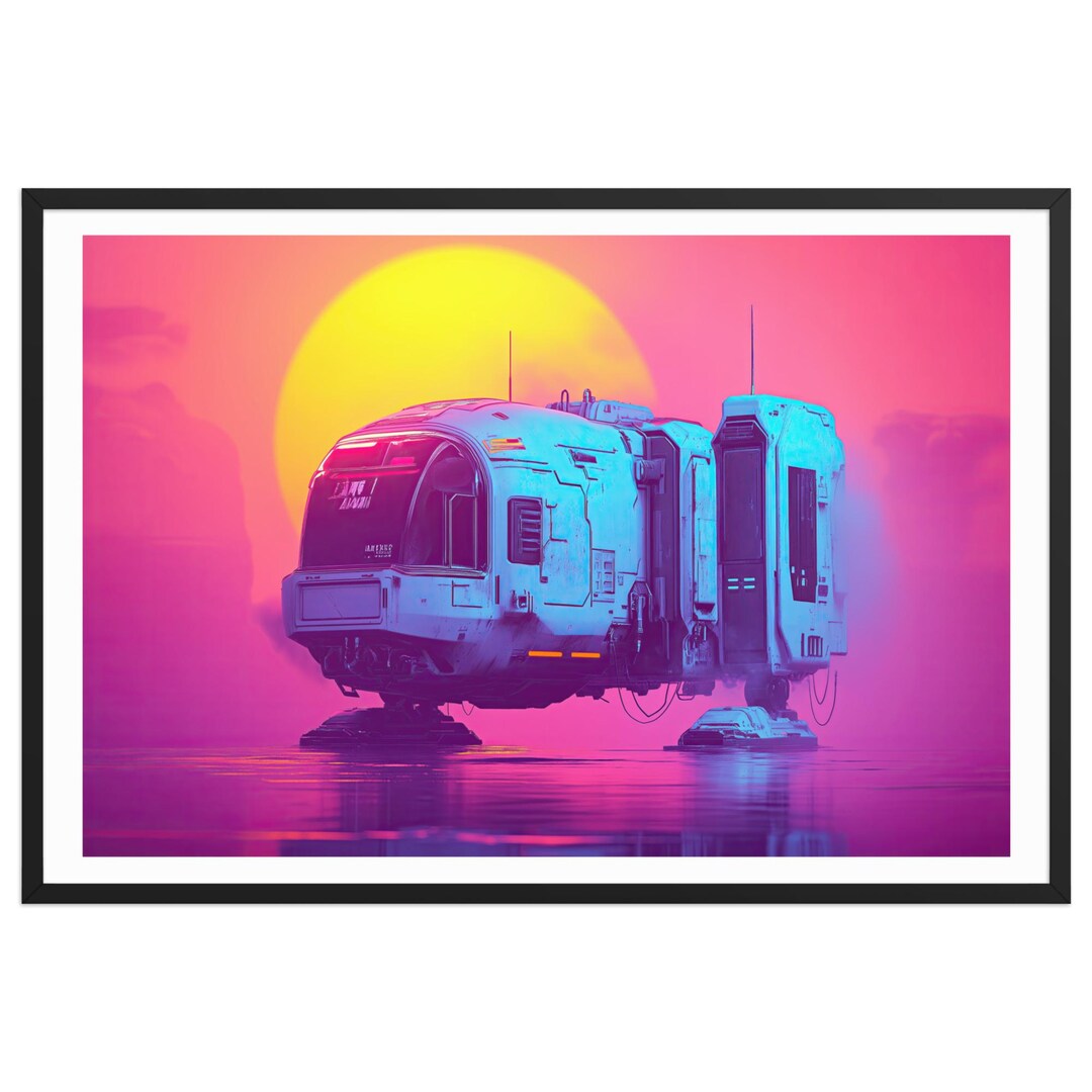 Reflective Arrival – Dreamy Sci-fi Wall Art – Futuristic Spaceship on ...