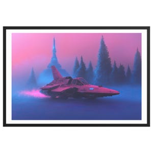 Sweet Spaceship - Arte fantascientifica - Stampa di alta qualità - Poster in carta opaca con cornice