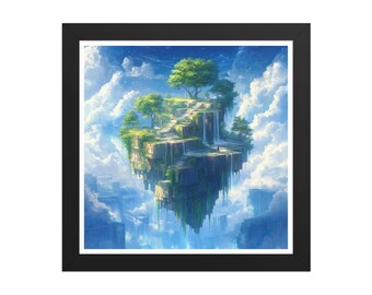 浮かぶ空の島 - ドリームコア・コズミック・ファンタジー・ウォール