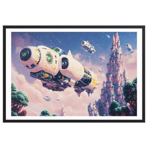 The Fleet - Arte fantascientifica - Stampa di alta qualità - Poster in carta opaca con cornice