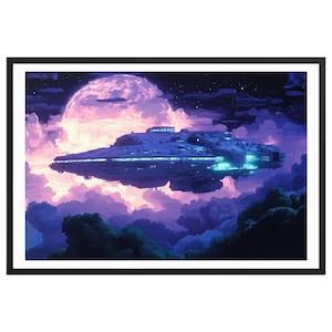 Sweet Spaceship - Arte fantascientifica - Stampa di alta qualità - Poster in carta opaca con cornice