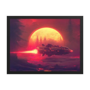 Sweet Spaceship - Arte fantascientifica - Stampa di alta qualità - Poster in carta opaca con cornice