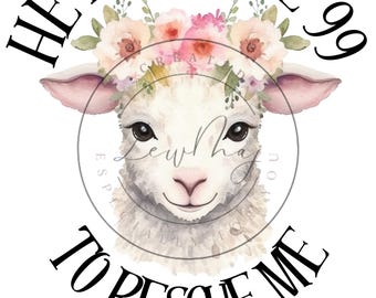 Lost Sheep Bible Verse PNG, Christian Faith Apparel (Digital Image)