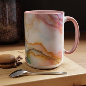 Coffee Mug - Pastel Marble Ceramic Cup, Cute Handmade Gift for Her, Aesthetic Kitchen Decor, Perfect for Coffee Lovers