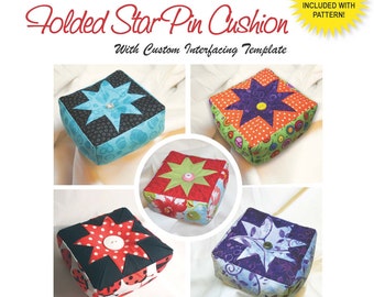 Folded Star Pin Cushion PATTERN with Custom Template