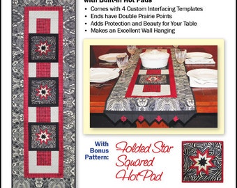 Amazing Folded Star Hot Pad Table Runner Pattern