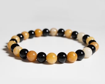 Yellow Jade Chakra Bracelet: Natural Gemstone, Solar Plexus, Confidence