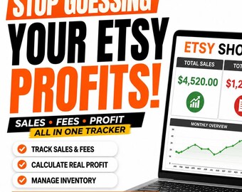 Etsy Shop Tracker Spreadsheet | Digital Download | Sales, Profit & Inventory Tracker | Google Sheets Template