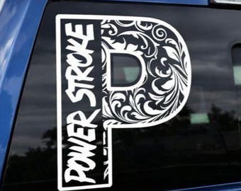 Leather Tooled Powerstroke P Logo SVG PNG | Cricut & Silhouette Cut File | Instant Digital Download