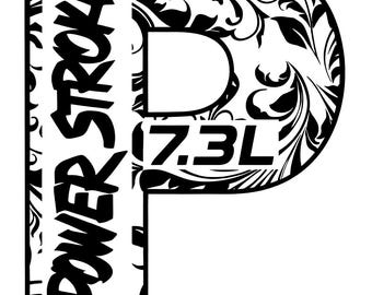 Floral Powerstroke P 7.3L SVG PNG | Cut Ready Cricut File