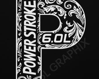 Powerstroke 6.0L Logo | Leather Tooled Diesel Decal (Digital Download)