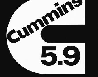 Cummins 5.9 Logo | Diesel Engine Decal | Truck Sticker Design | PNG Digital Download