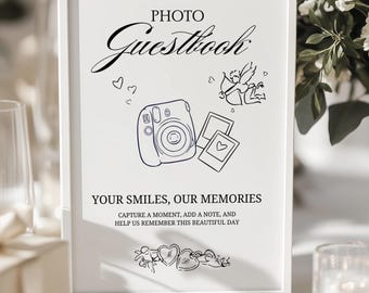 Polaroid guest book, instax mini 11, instax mini 12, photo guestbook, camera guestbook, Minimalist wedding, Photobook sign, wedding polaroid