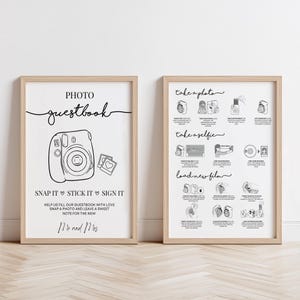 Instax Photo Guestbook, Polaroid Guestbook Sign Wedding Guestbook Printable, Photo Booth Sign, Minimalist, Instax Mini 12, Wedding Decor