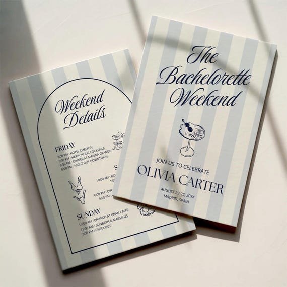 Bachelorette party itinerary, Bachelorette invitation, Bach invite, Bachelorette Weekend, Travel Itinerary, Coastal Bachelorette, Girls trip