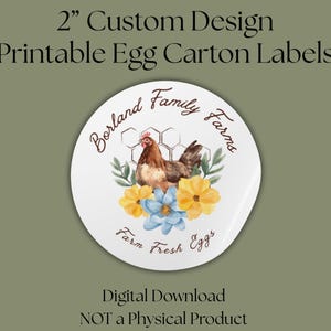 LABELS EIERDOOS | Digitale download afdrukbare labels | Boerderij verse eieren aanpasbare digitale download | Rustiek bloemenwaterverfontwerp