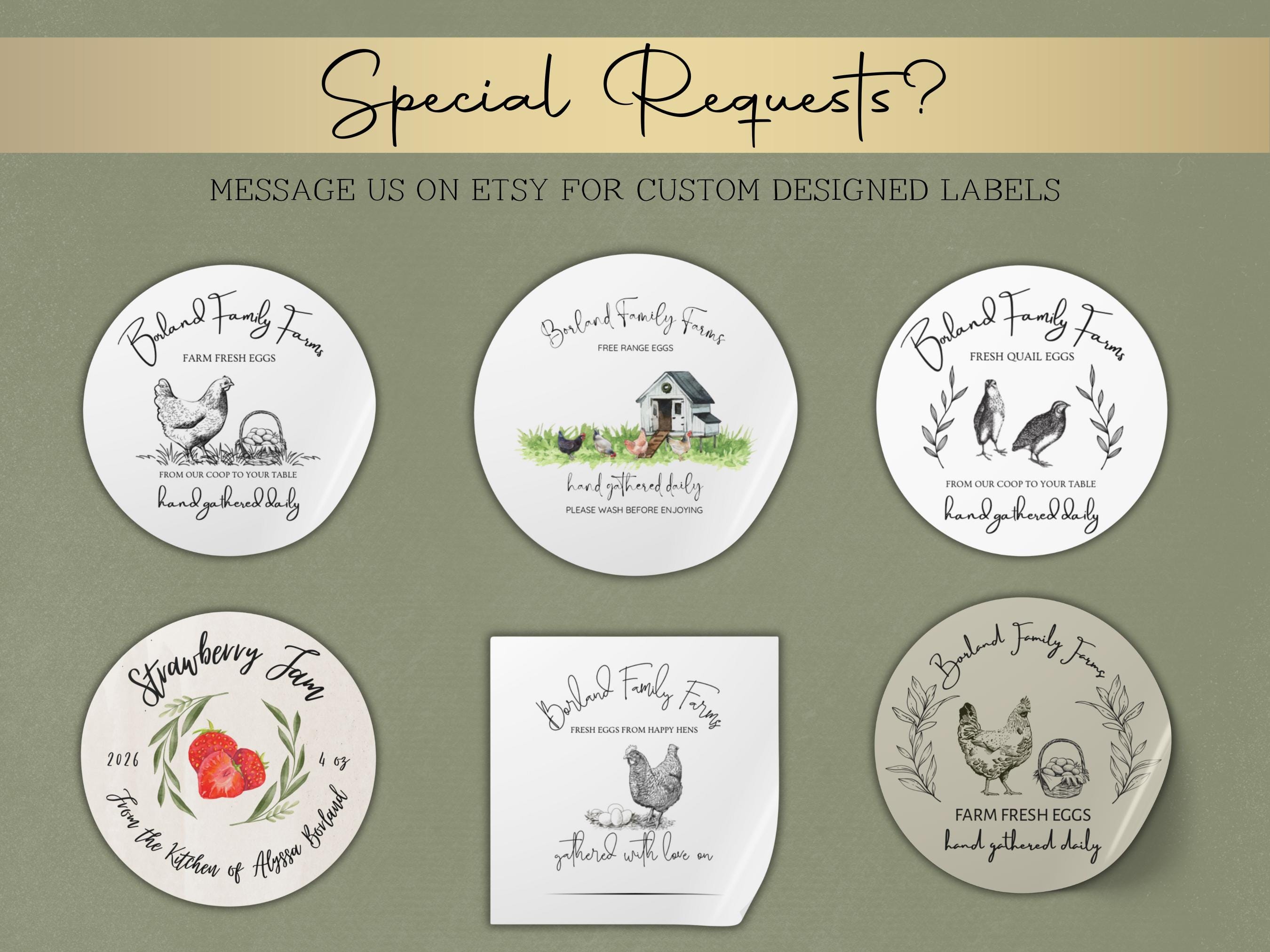 Custom Chicken Egg Carton Labels, Basket Design, Personalized Farm ...