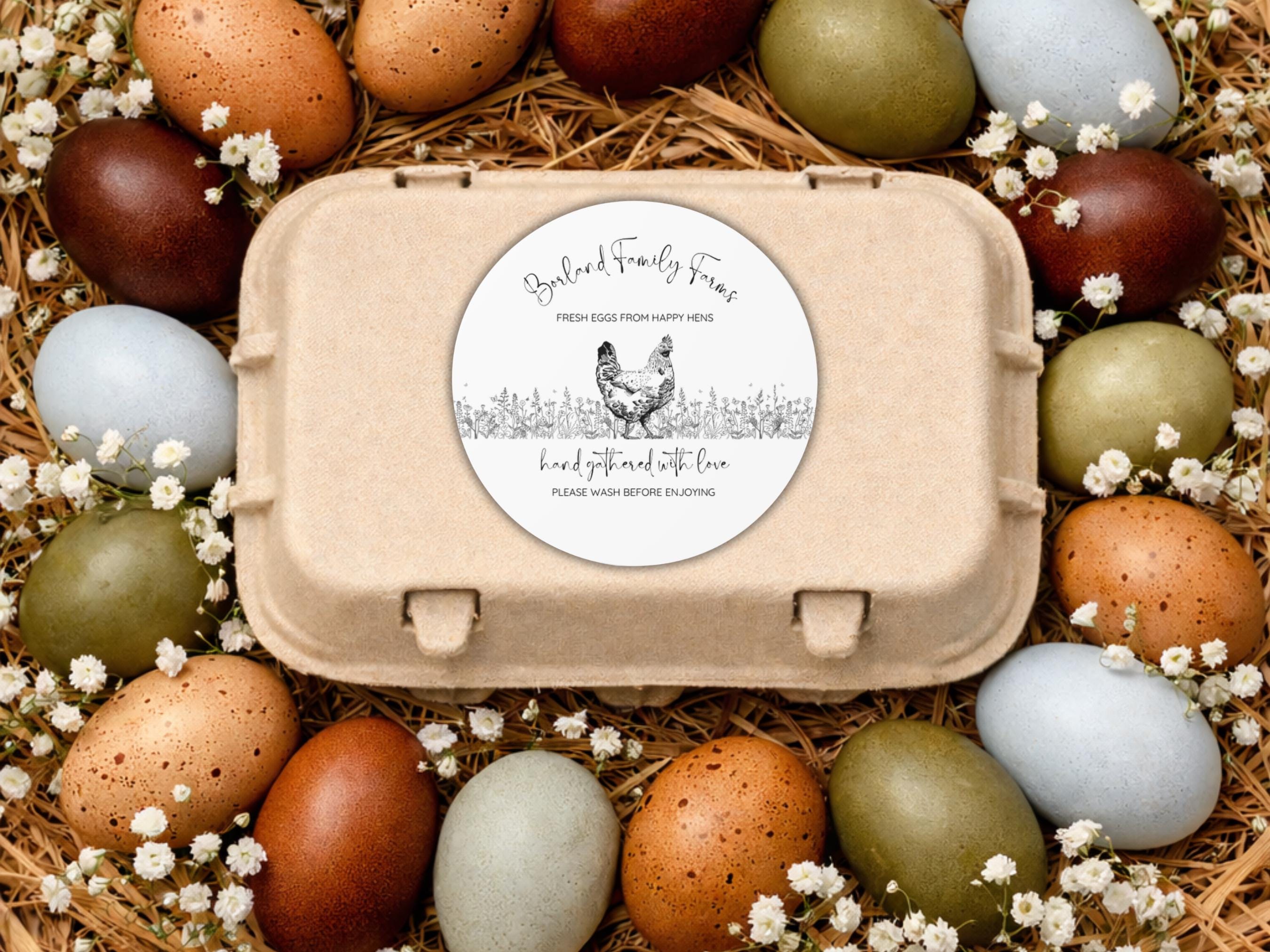 Custom Chicken Egg Carton Labels, Meadow Design, Personalized Unwashed ...