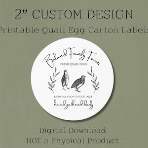 Etiquetas personalizadas para cartón de huevos de codorniz, diseño de boceto de codorniz, pegatinas personalizadas para huevos de codorniz frescos (descarga digital)