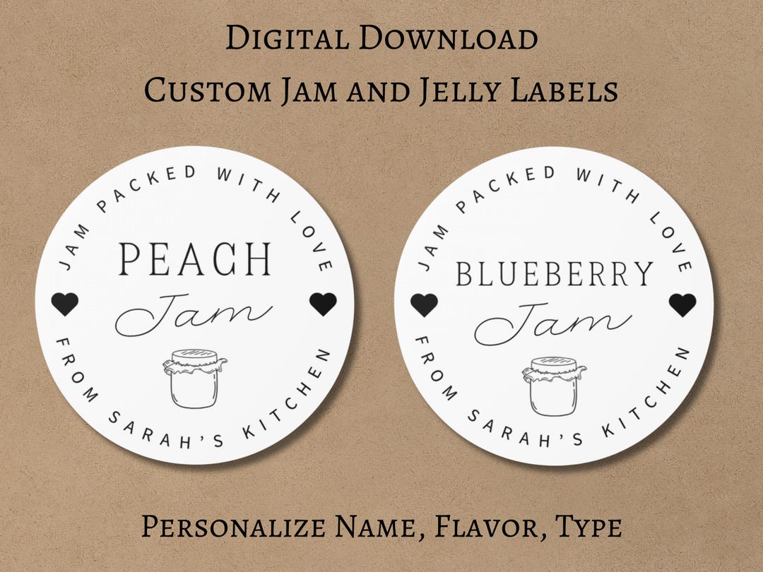Jam Labels Neon Custom Jam Labels | Jam Packed With Love | Personalized Jelly Labels ...