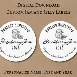 Personalized Jam Jar Labels | Vintage Style, Printable Stickers (Digital Download)