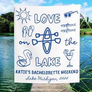 Lake Bachelorette Tapestry: Personalized Bridal Shower Banner