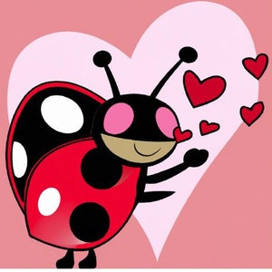 Valentine, Lady Bug, Whimsical, PDF, Download
