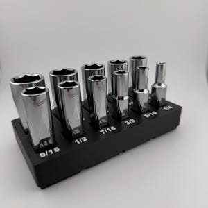 Milwaukee 3/8&#39;&#39; Socket Holder – Gridfinity 3D Printed Organizer for Square-Base Sockets