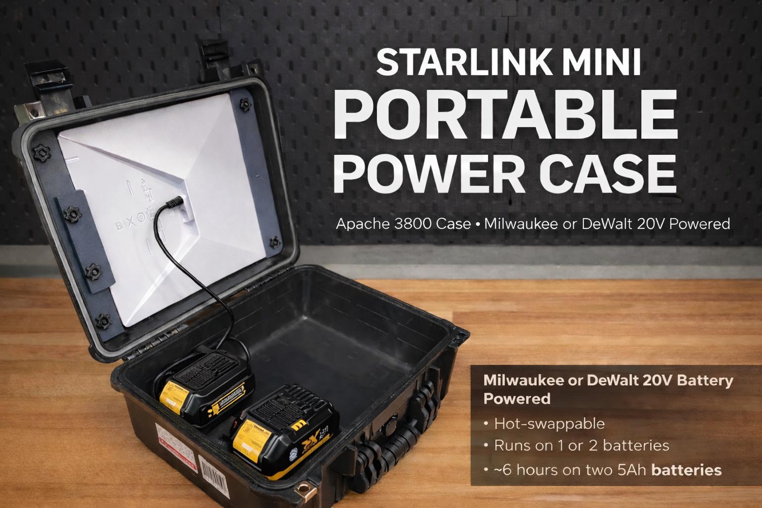 Starlink Mini Portable Case & Battery Power Solution | Apache 3800