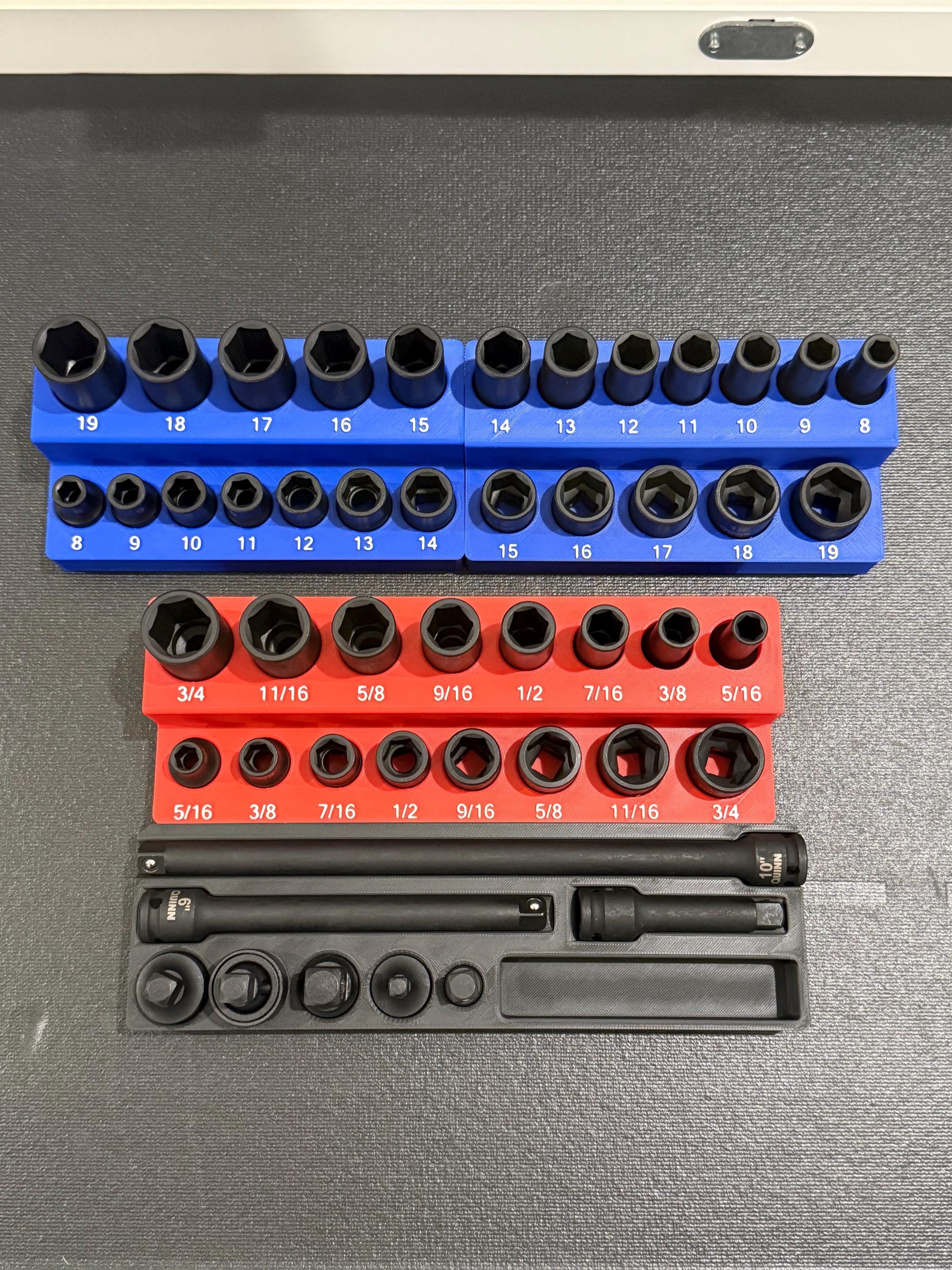 Harbor Freight Quinn 3/8" Master Impact Socket Set Organization Bins