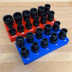 Icon 3/8 Swivel Socket Set Organizer – 2-Bin System with Magnet Slots