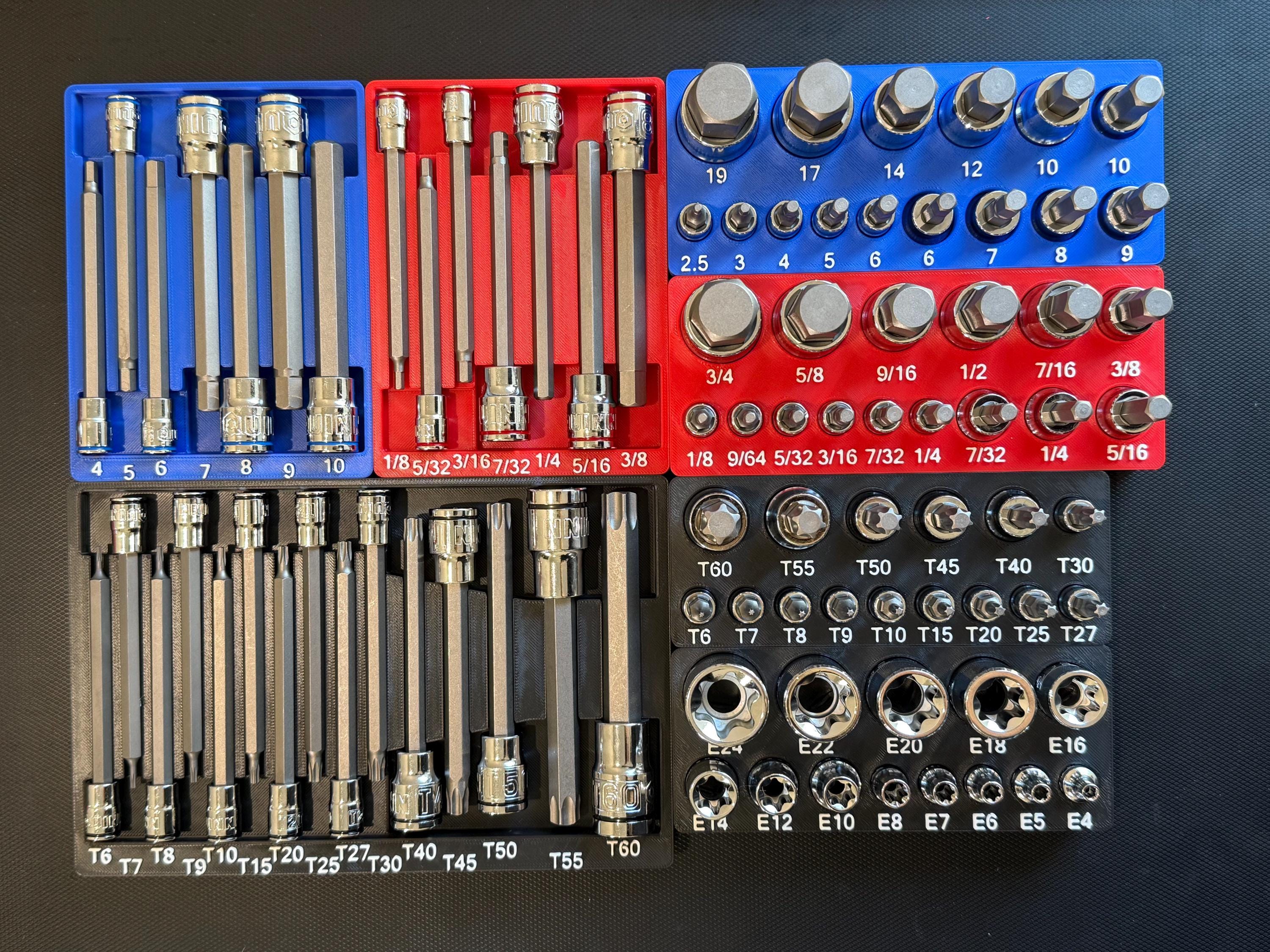 Quinn Master Bit Socket Organizer – Fits Harbor Freight 87pc Set #70347 | 3D Printed Tray w/ Magnet Slots
