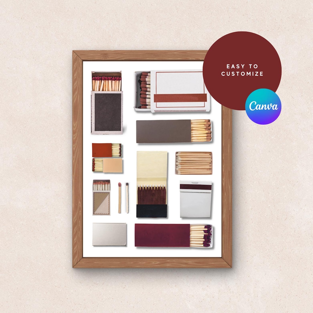 MATCHBOX POSTER TEMPLATE | Matchbox Art Print Template | Customizable ...