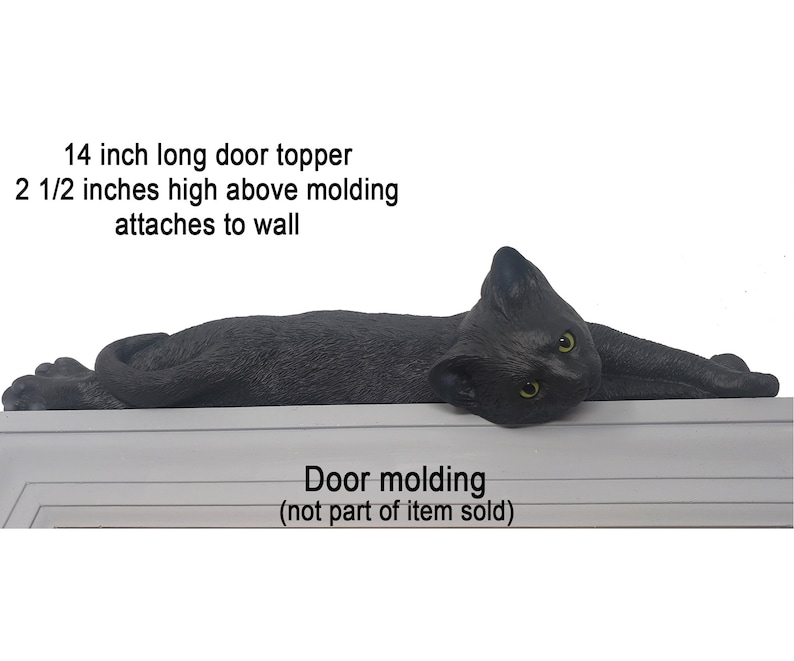Black Cat figurine door topper with yellow eyes wall decoration lazy corner cat