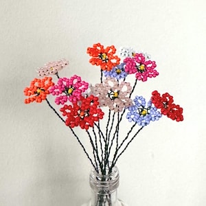 Multicolor Bouquet - One Dozen Beaded Flowers