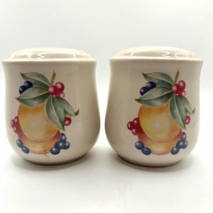 Vintage Corelle Abundance Salt and Pepper Shakers – CorningWare Fruit Design – 1990s Kitchen Collectible