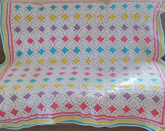 Granny Square Afghan, Lap Blanket, Decorative Throw