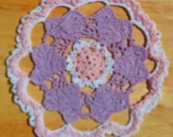 Circle Of Hearts Doily, Valentine's Day,   Lilac and Pink , Love Decoration