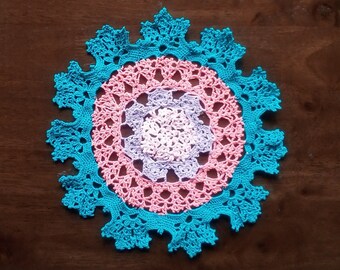 Princess Crown Doily , Small Table Decoration, Beach Colored, Home Decor