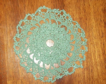 Sage Green Small Doily, 6 Inches, Round Table Decor