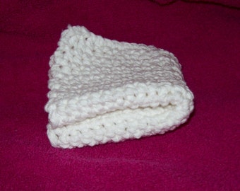 Reusable White Cotton Dishcloth , Washcloth, 7 Inch Square Crochet Dishcloth