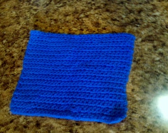 Royal Blue Washcloth, Crochet Cotton Dishcloth, Dishrags, Pot Protector