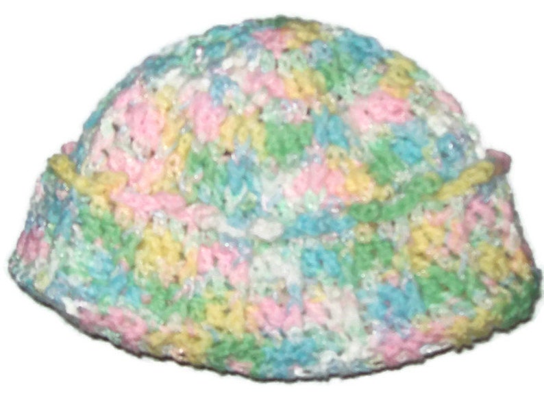 Pastel Cuffed Girls Hat Elementary School Hat Winter Cap image 0