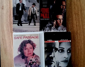 90's Drama Vintage VHS, Safe Passage, A Time To Kill, Conspiracy Theory, The Rain Maker, Susan Sarandon, Matt Damon