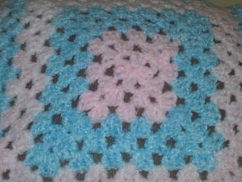 Fuzzy Baby Doll Blanket Granny Square Made With Super Bulky image 0