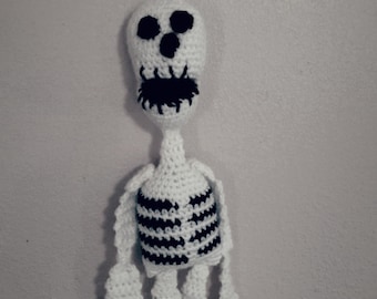 Spooky Hanging Skeleton, Halloween Decoration, Crochet Plush Skull And Bones