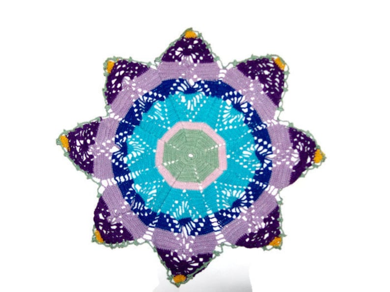 Star Doily Table Mat Eight Points Crochet Centerpiece Home image 0