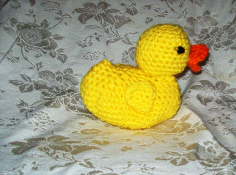 Crochet  Yellow Duck Rubber Ducky Handmade Baby Duck image 0