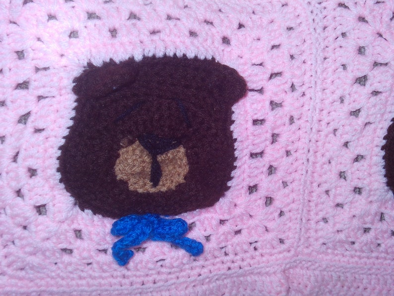 Teddy Bear Blanket Toddler Bedding Crochet Afghan For image 0