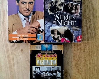 Golden Age Hollywood VHS Lot: Cary Grant, Mr. Smith Goes To Washington, Mystery Thrillers